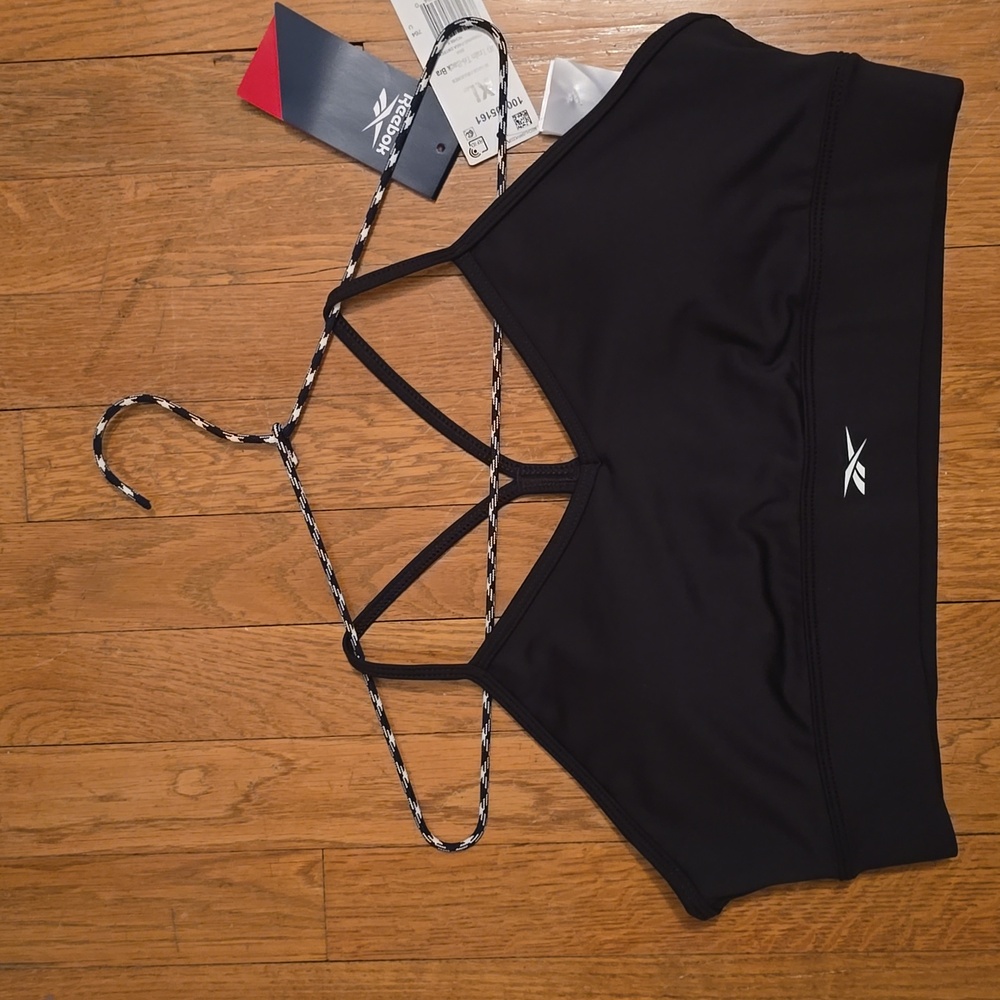 REEBOK SIGNATURE BRAND WOMEN'S BLACK SPORTS BRA SIZE XL
